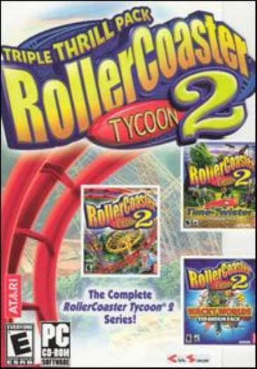 RollerCoaster Tycoon 2 Triple Thrill Pack PC CD amusement park game + 2 add-ons