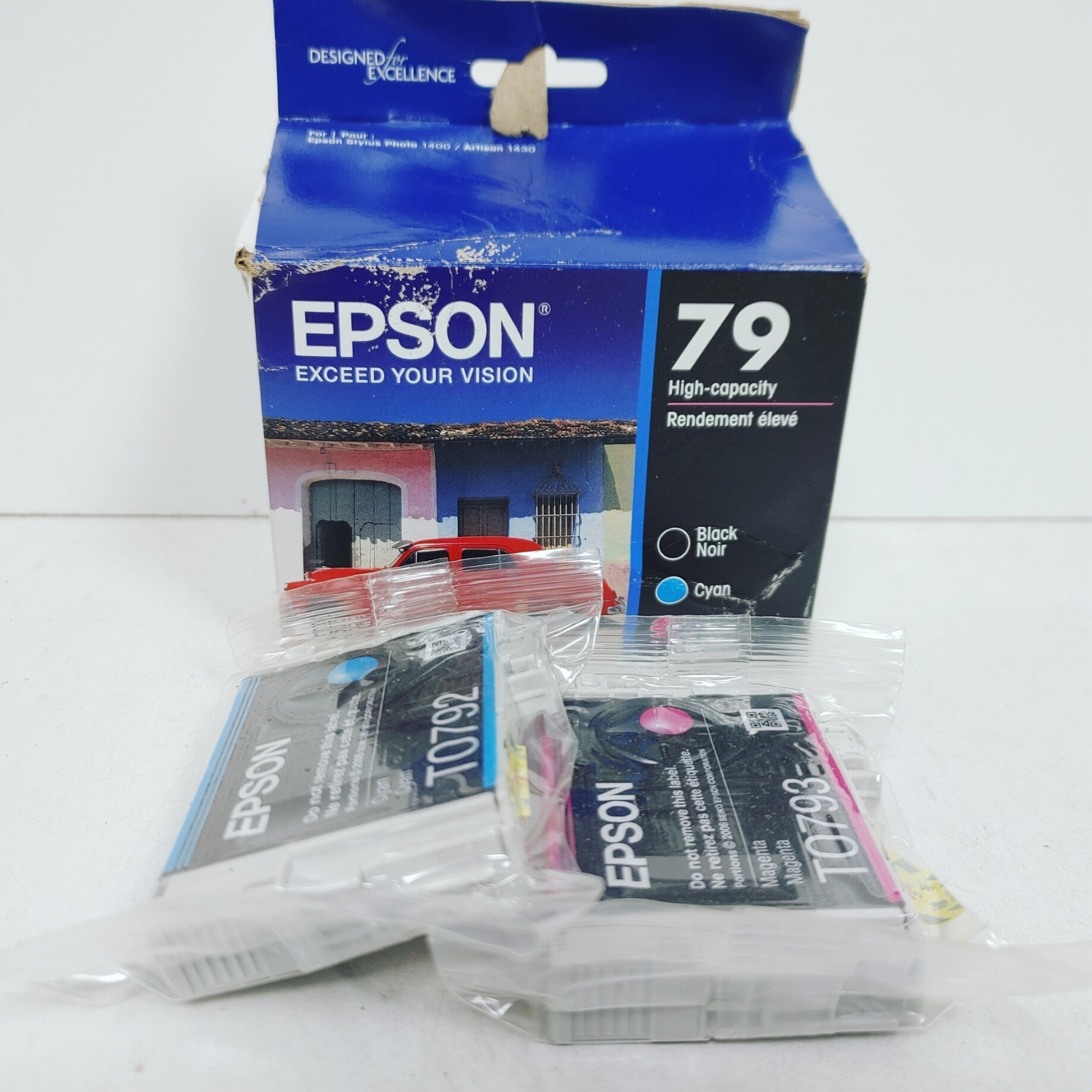 Sealed in OB 2-PK 02/2025-Epson 79 Cyan Magenta Ink Cartridges