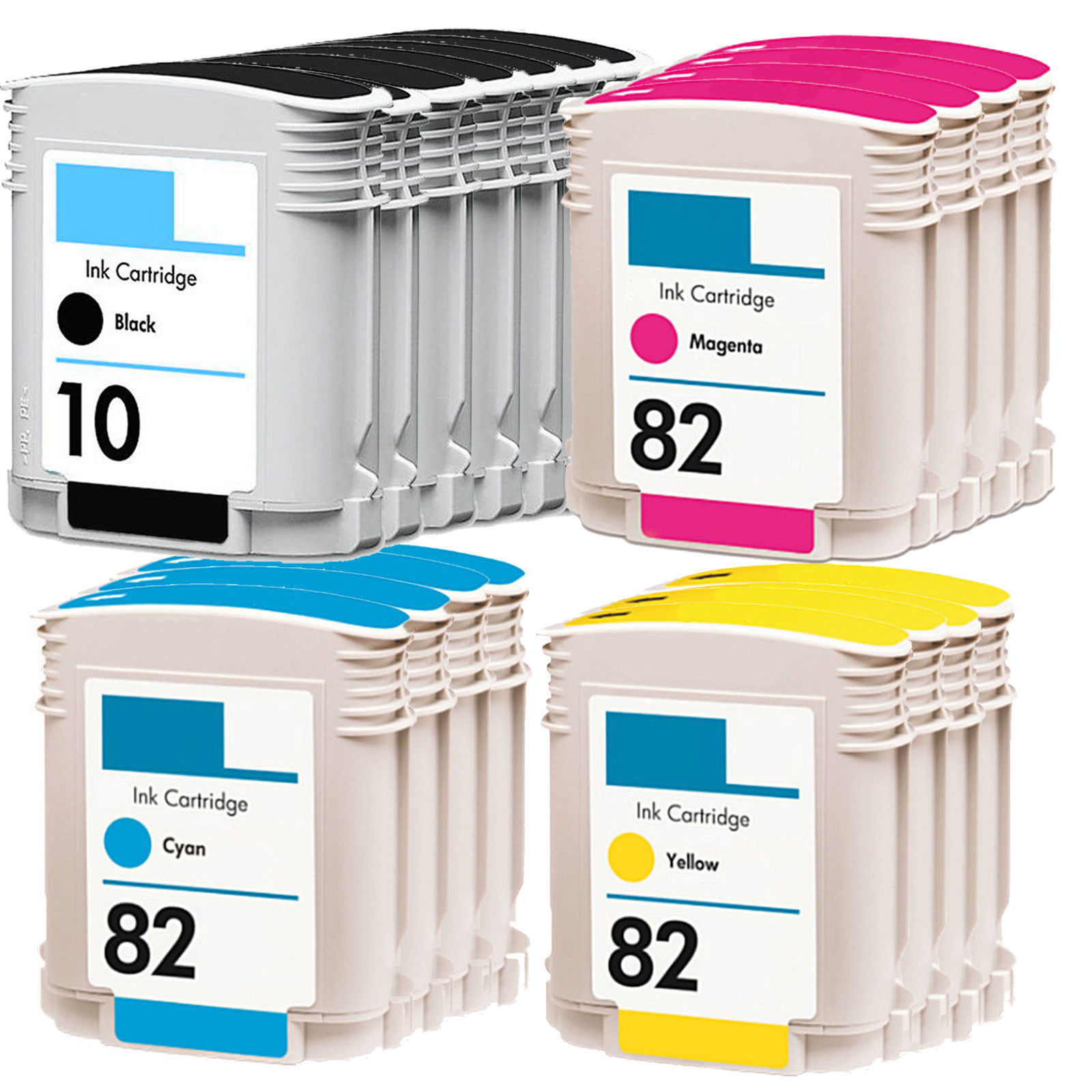 23 Pack Comp HP 10 Black & HP 82 ink cartridges for Designjet 100 500ps 800ps