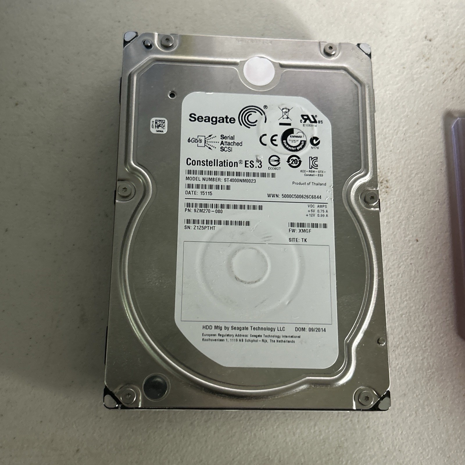 ST4000NM0023 Seagate Serial Attached SCSI 4TB 7.2K 6Gbps 3.5" SAS HDD