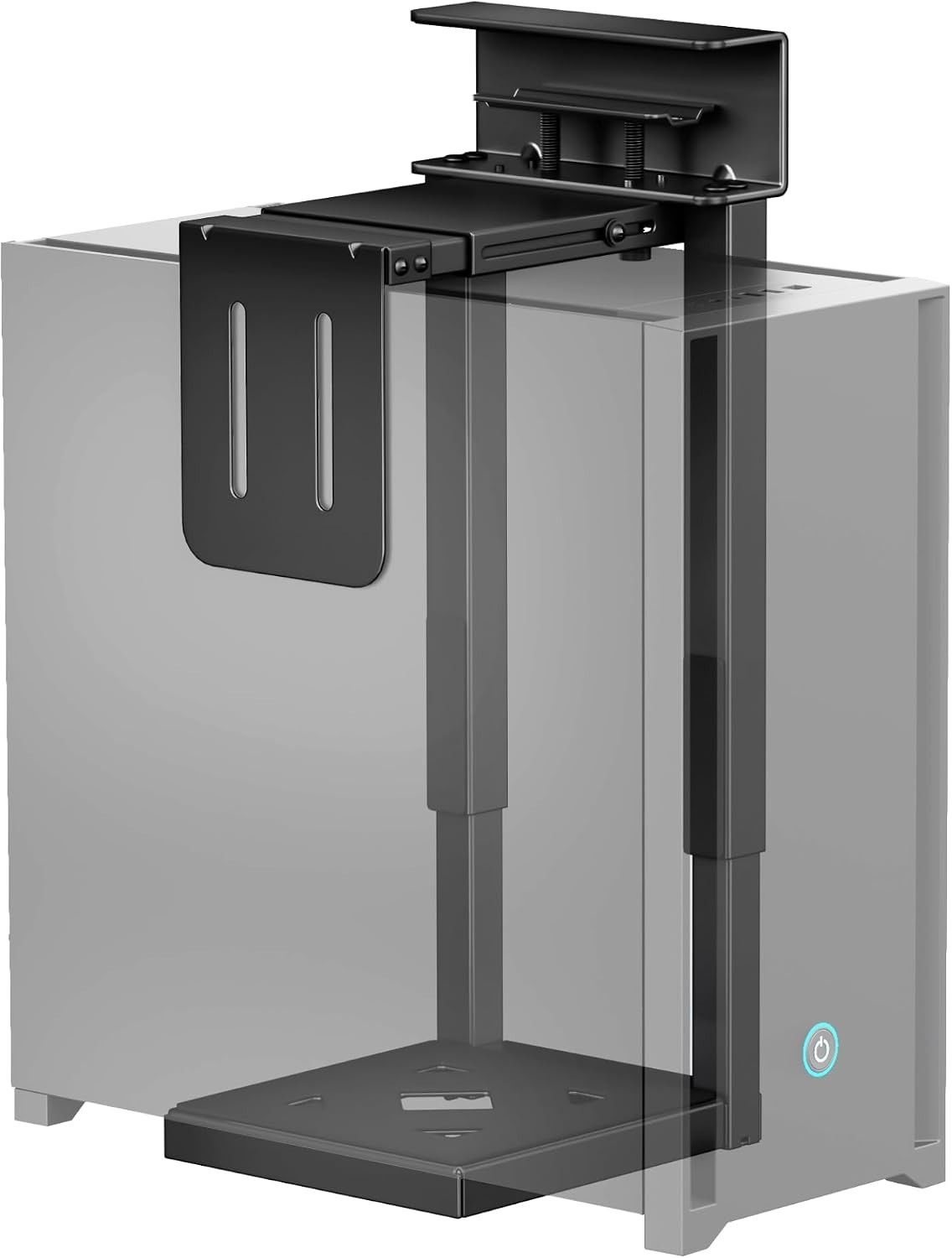 monTEK UNDER DESK PC MOUNT ADJUSTABLE STEEL HOLDER for COMPUTER TOWER BLACK