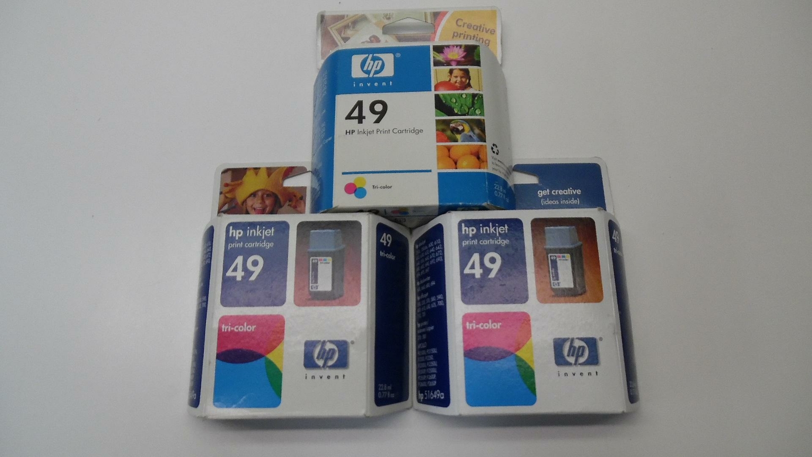 Lot of 3: HP InkJet 49 OEM Tri-Color Print Cartridge 51649A - Sealed/Expired