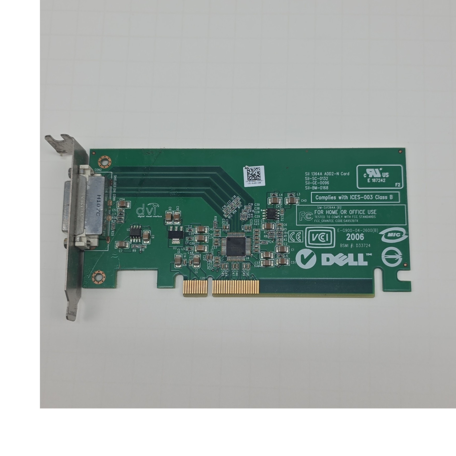 Dell Silicon Image SiI 1364A PCIe x1 DVI Graphics Card, Multi-Monitor