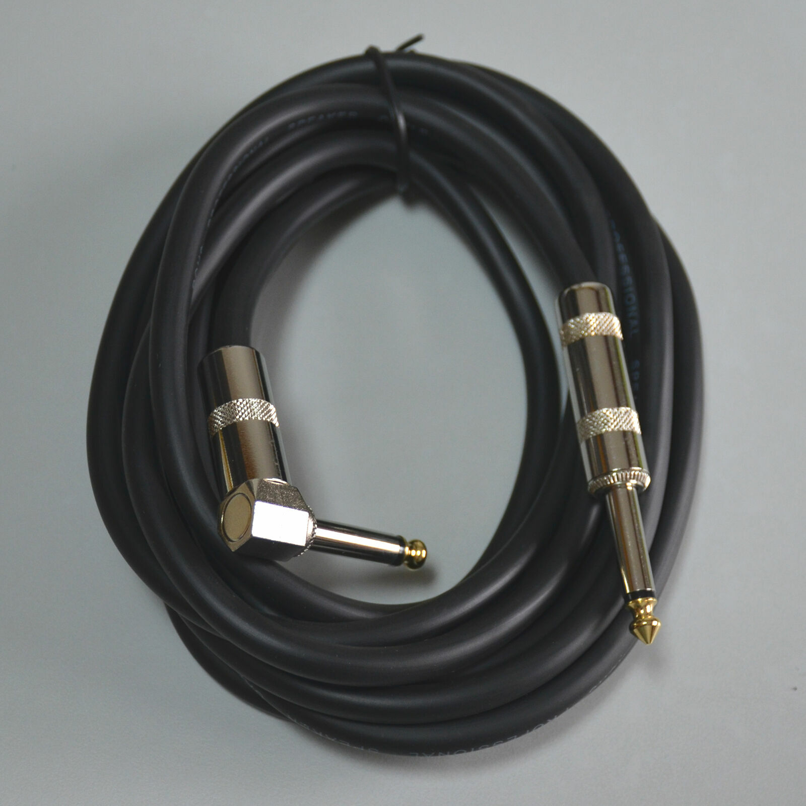 10'ft Premium 1/4" (6.3mm) Male to Male Right-Angle Mono Audio Jumper  Cable