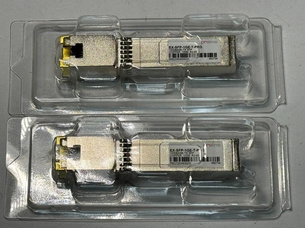 Lot of 2 PROLINE EX-SFP-1GE-T-PRO 1000BASE-TX SFP Transceiver Module