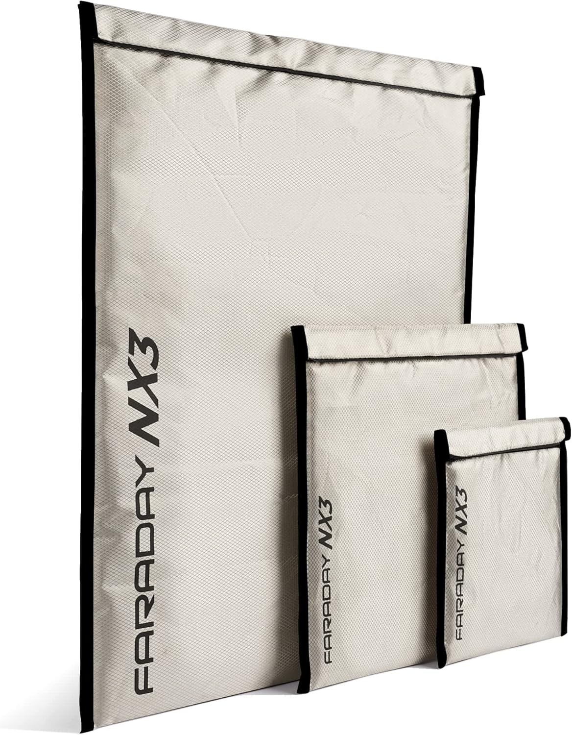 3 Pack Mega Kit NX3 Triple-Layer Cyber Fabric Faraday Bags - Fast, Easy... 