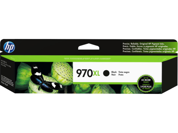 HP 970XL High Yield Black Original Ink Cartridge, ~9,200 pages, CN625AM