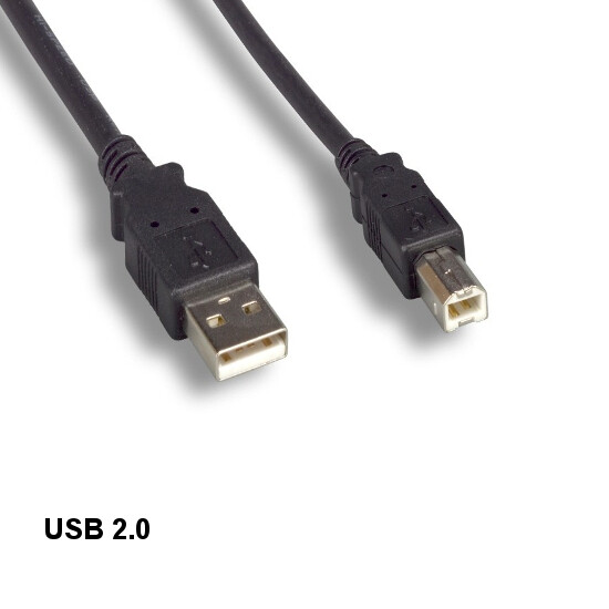 Black 3 feet USB 2.0 A to B Cable 28AWG 480Mbps Scanner Printer HDD Sync Charge