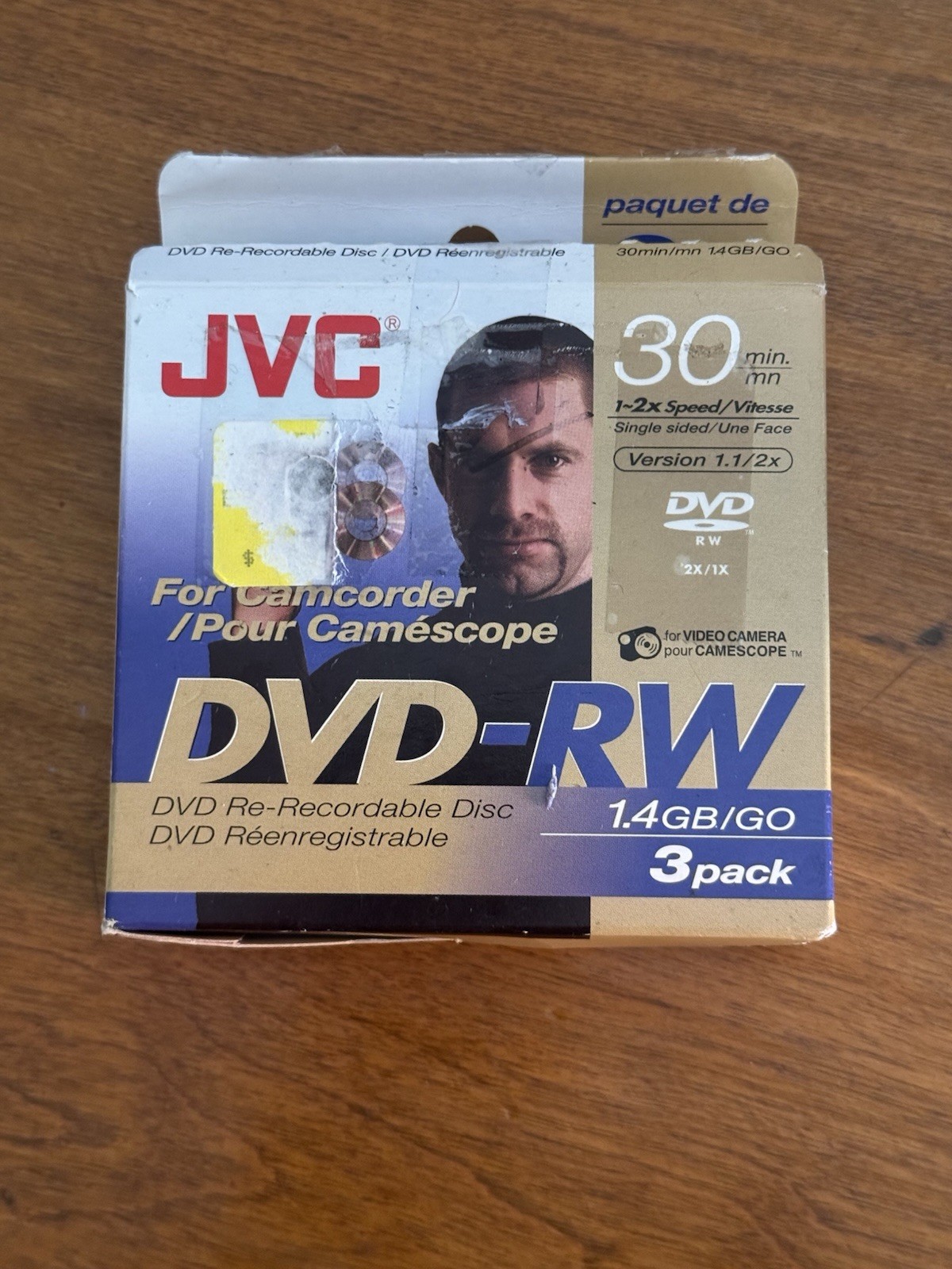 JVC DVD-RW 3 pack 3x 30 min Tapes for Camcorder New Open Box Individually Sealed