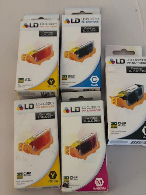 LD compatible ink CLI226 2-Y, 1-Bk, 1-CY, 1-M for Pixma 5200, 8100 Printer