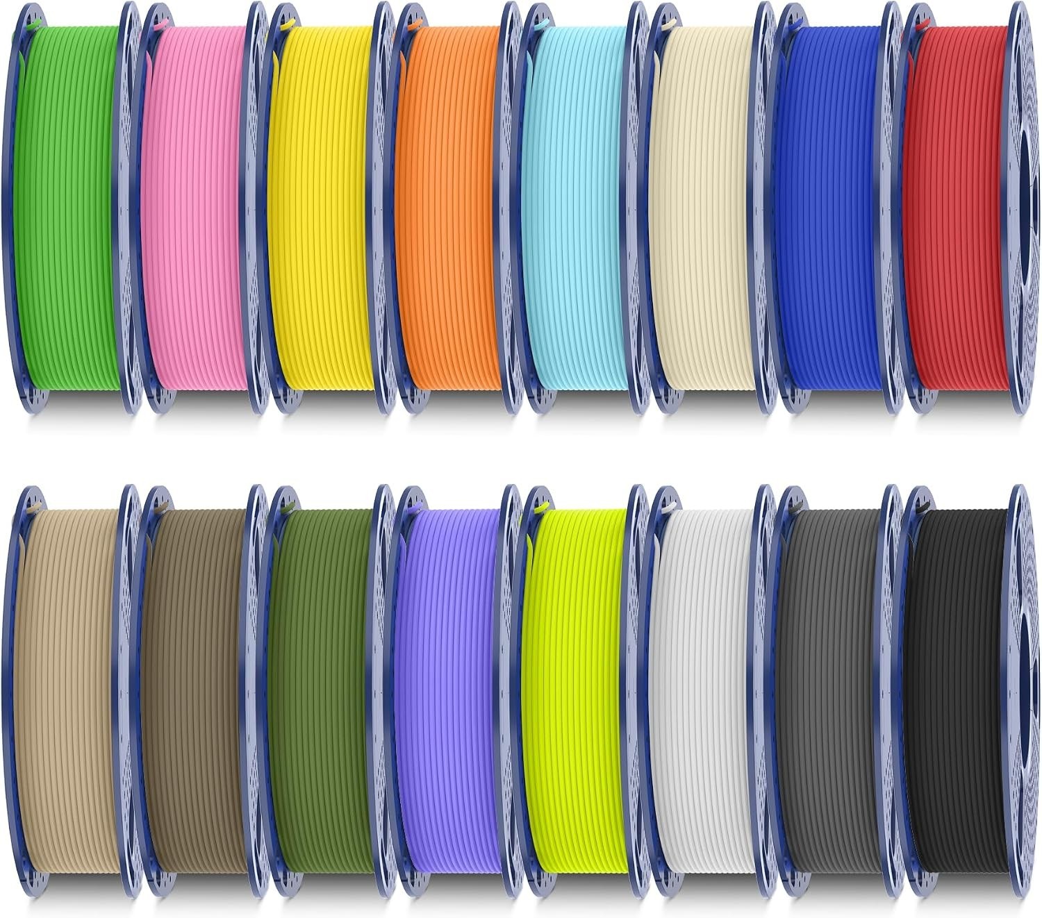 SUNLU PLA Matte Filament 16 Color Bundle Multicolor, PLA 3D Printer Filament ...