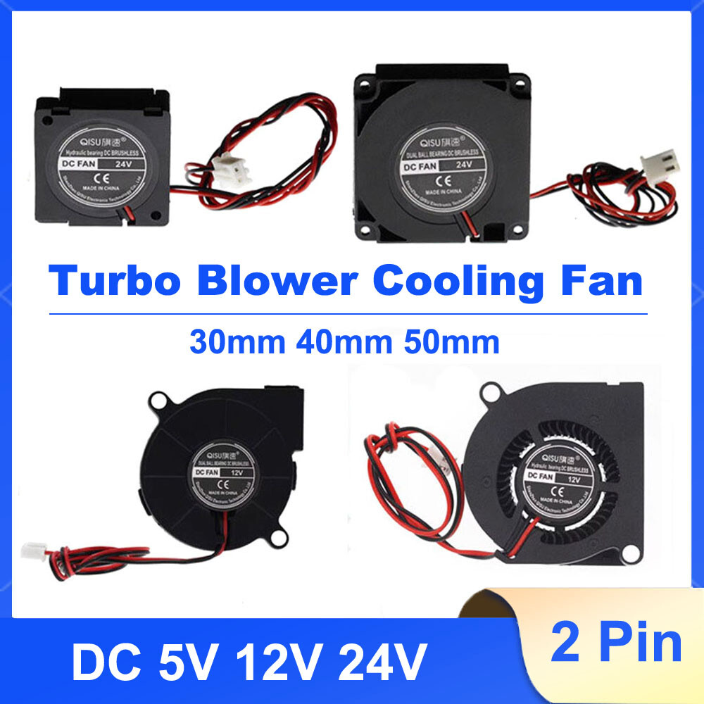 DC 5V 12V 24V Mini Silent Radial Turbo Blower Cooling Fan 2 Pin 30mm 40mm 50mm