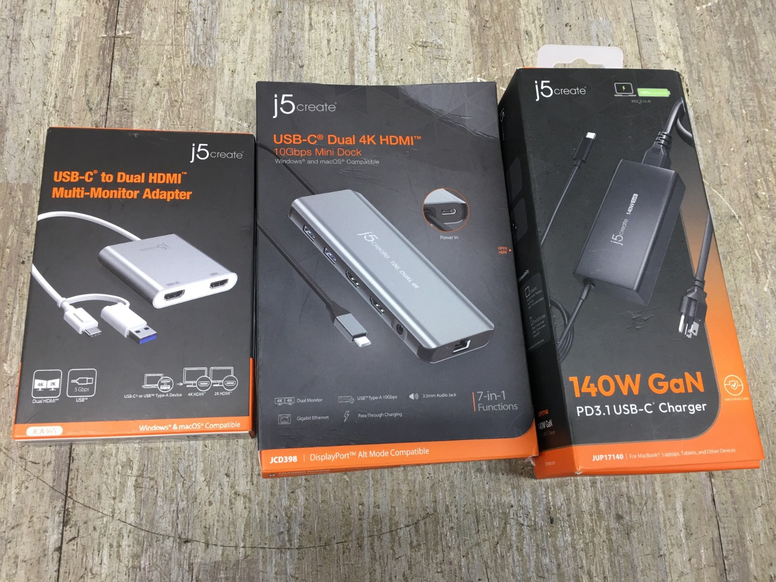 3pcs j5 create USB-C Dual jcd398 jup17140 jca365 power adapter brand new