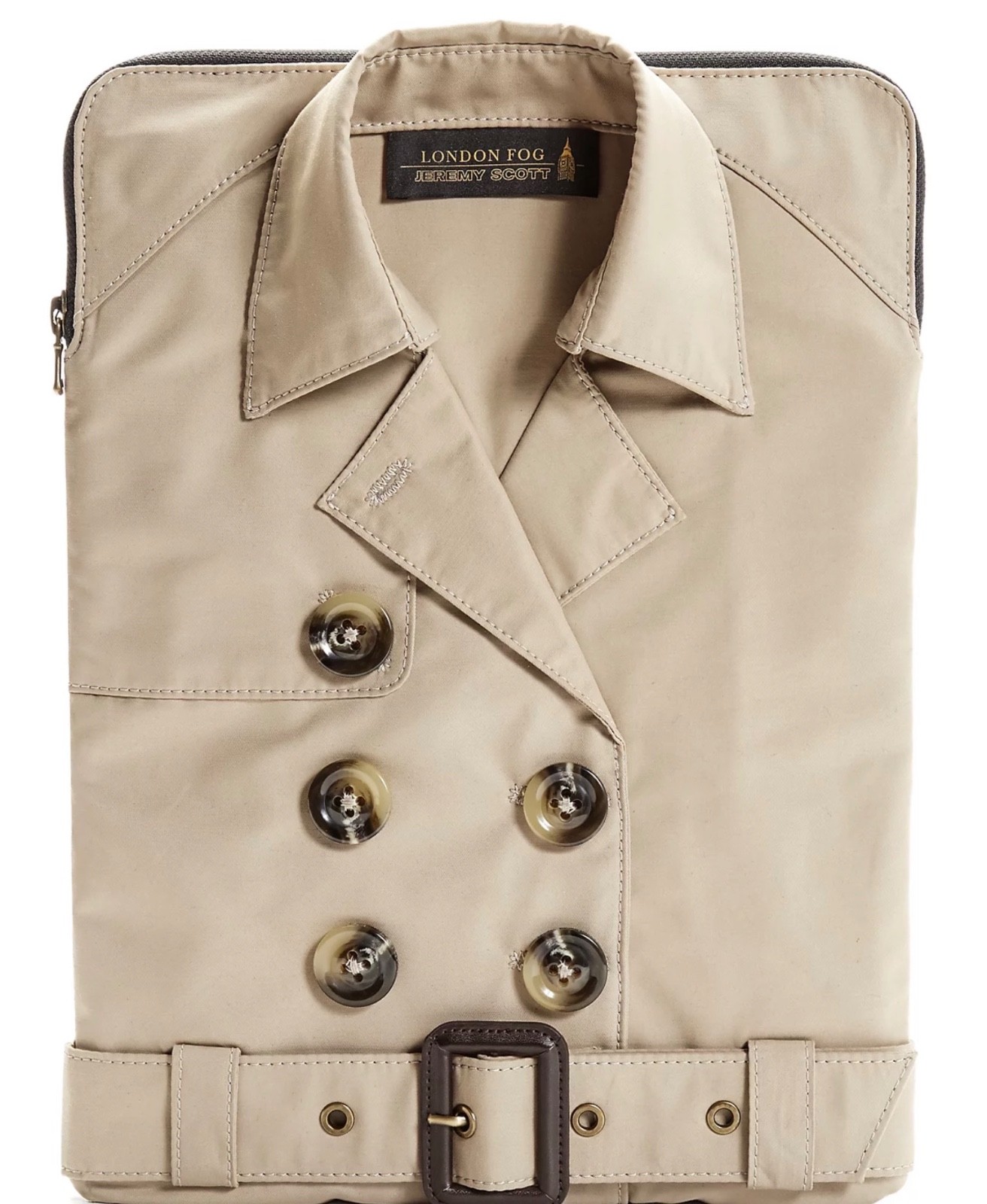 RARE London Fog x Jeremy Scott  TRENCH COAT Laptop Case Sleeve LIMITED EDITION