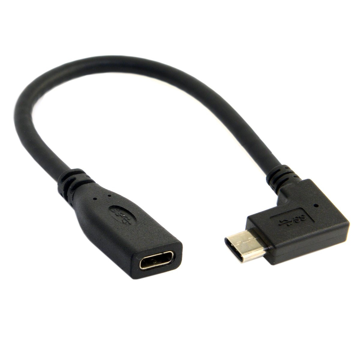 CY USB-C USB 3.1 Type C Male to Female 90 Degree Right Angled Extension Data Cab