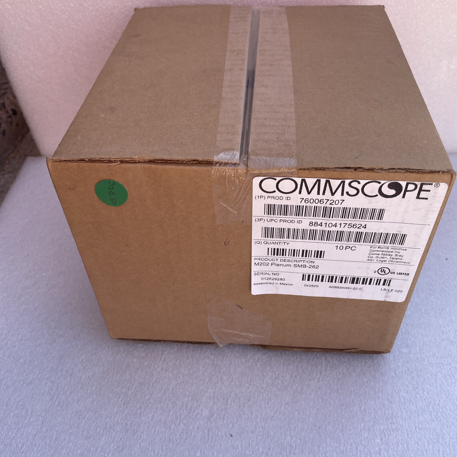 10 COMMSCOPE 760067207 M202  PLENUM SURFACE MTG BOX SMB-262, NEW