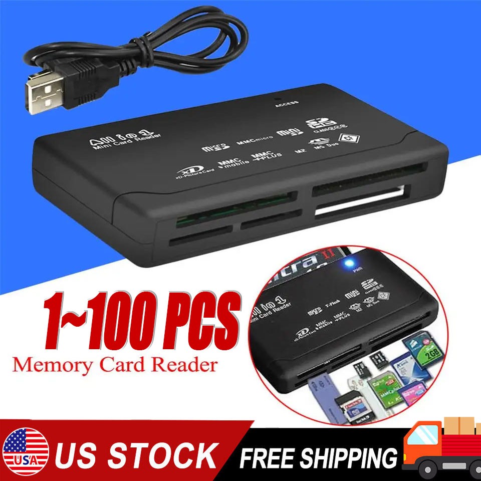 Memory Card Reader Mini 26-IN-1 USB 2.0 High Speed For CF xD SD MS SDHC LOT