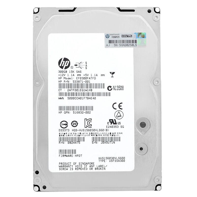 Hard Drive HP EF0300FATFD HP 300GB 15000Rpm Sas II 3.5" inch 533871-001