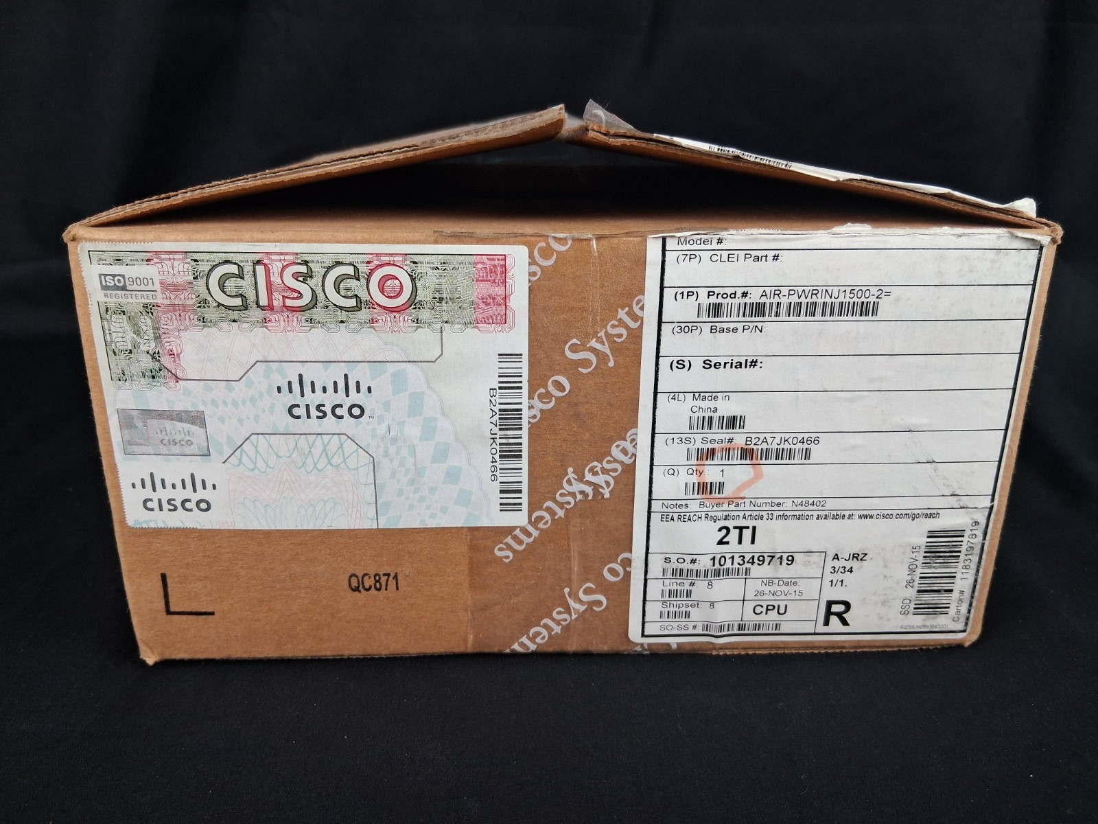Cisco Aironet 1520 Power Injector AIR-PWRINJ1500-2 Open Box