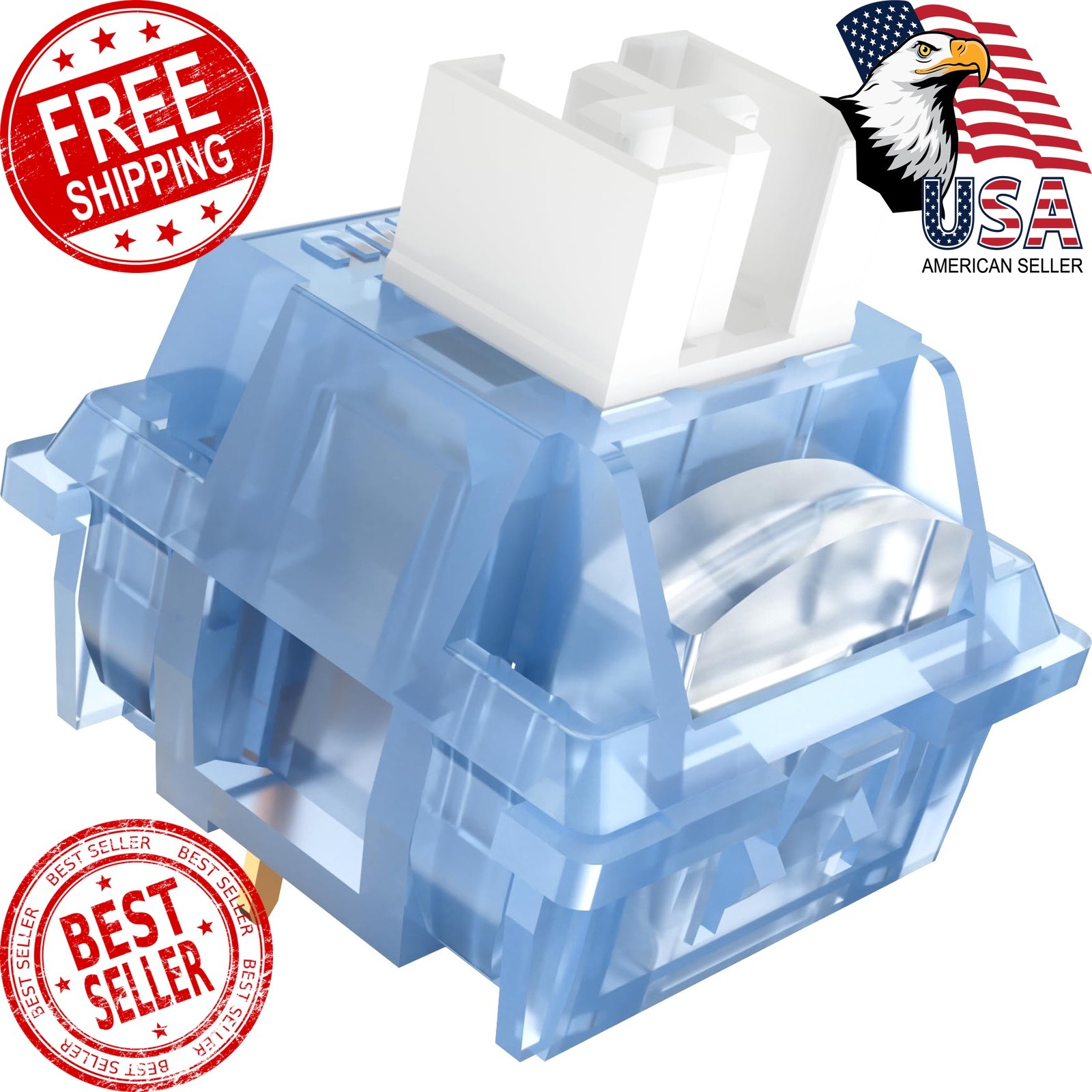 Zjmehty Outemu(Gaote) Ice Blue Switches for MX Mechanical Gaming Keyboard,3-P...