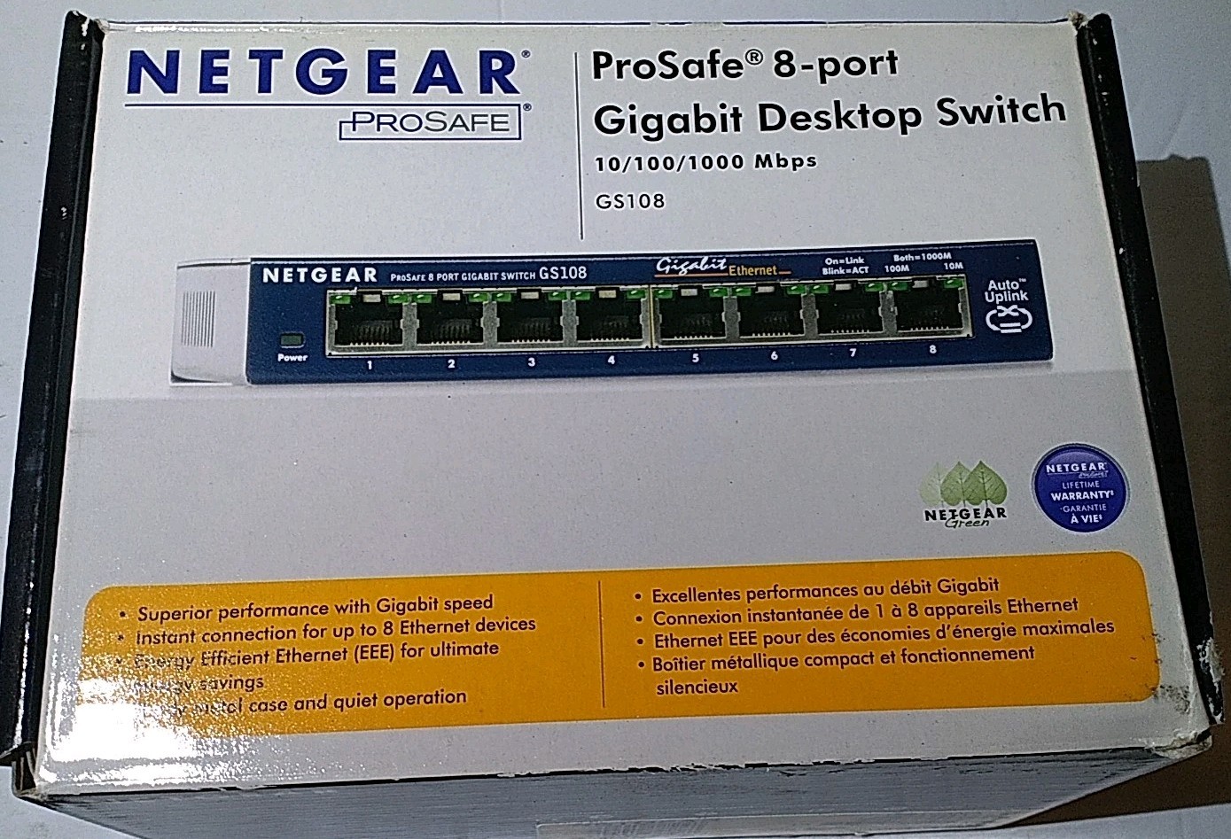 NETGEAR GS108  (GS108) 8 Port Standalone Gigabit Ethernet Switch