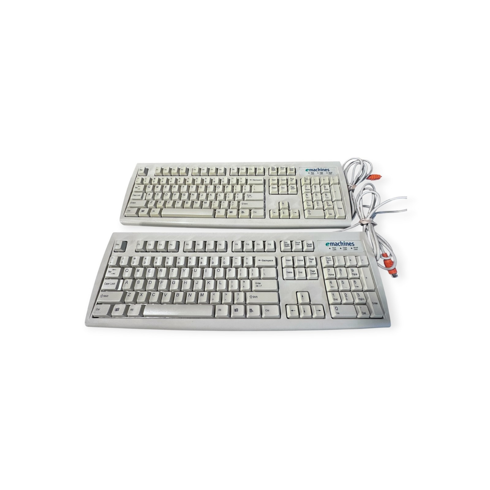Lot of 2 eMachines KB-2971 PS/2 Wired Plug & Play QWERTY Keyboard