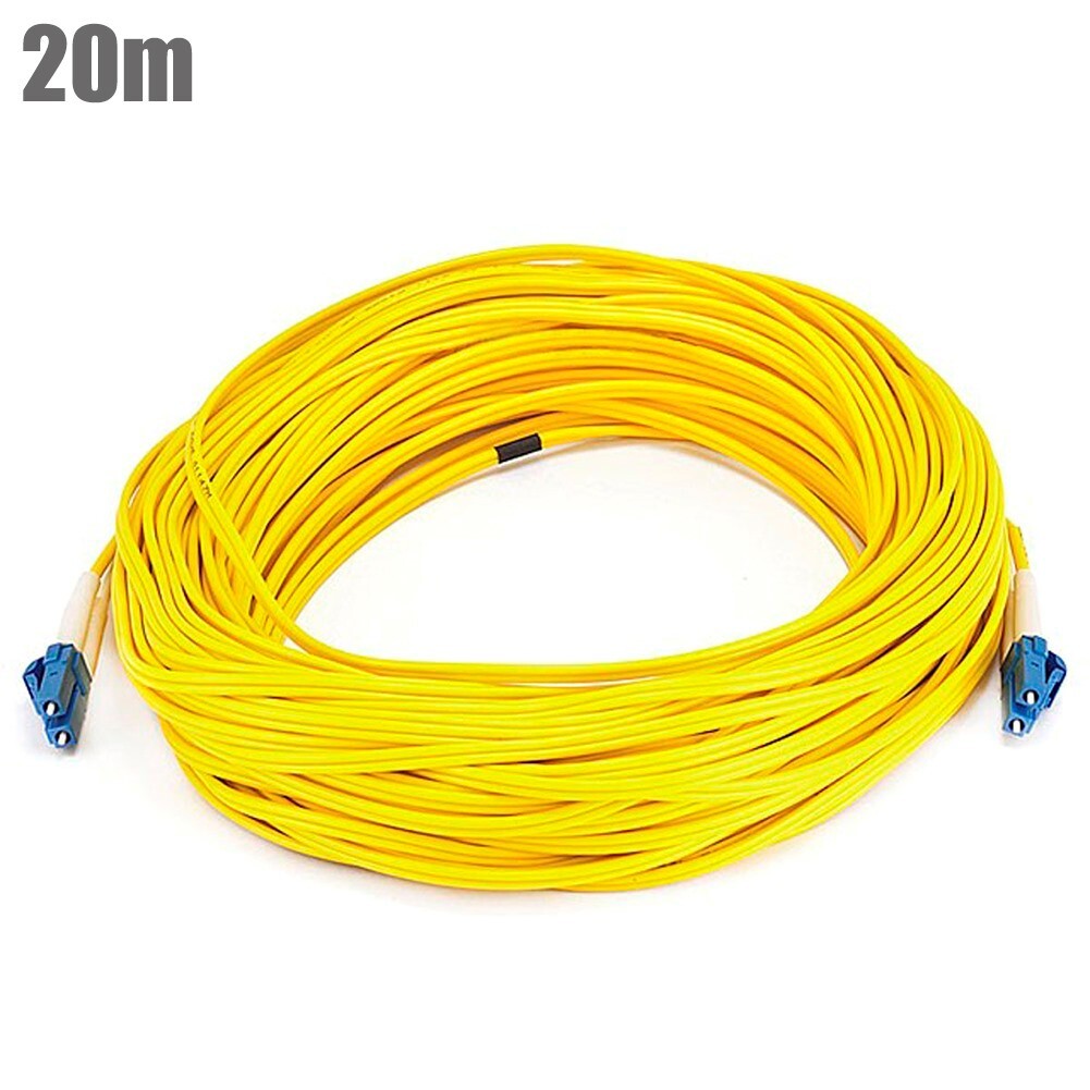 20M LC to LC Duplex Single Mode 9/125 Fiber Optic Optical Patch Cable Cord ONFR