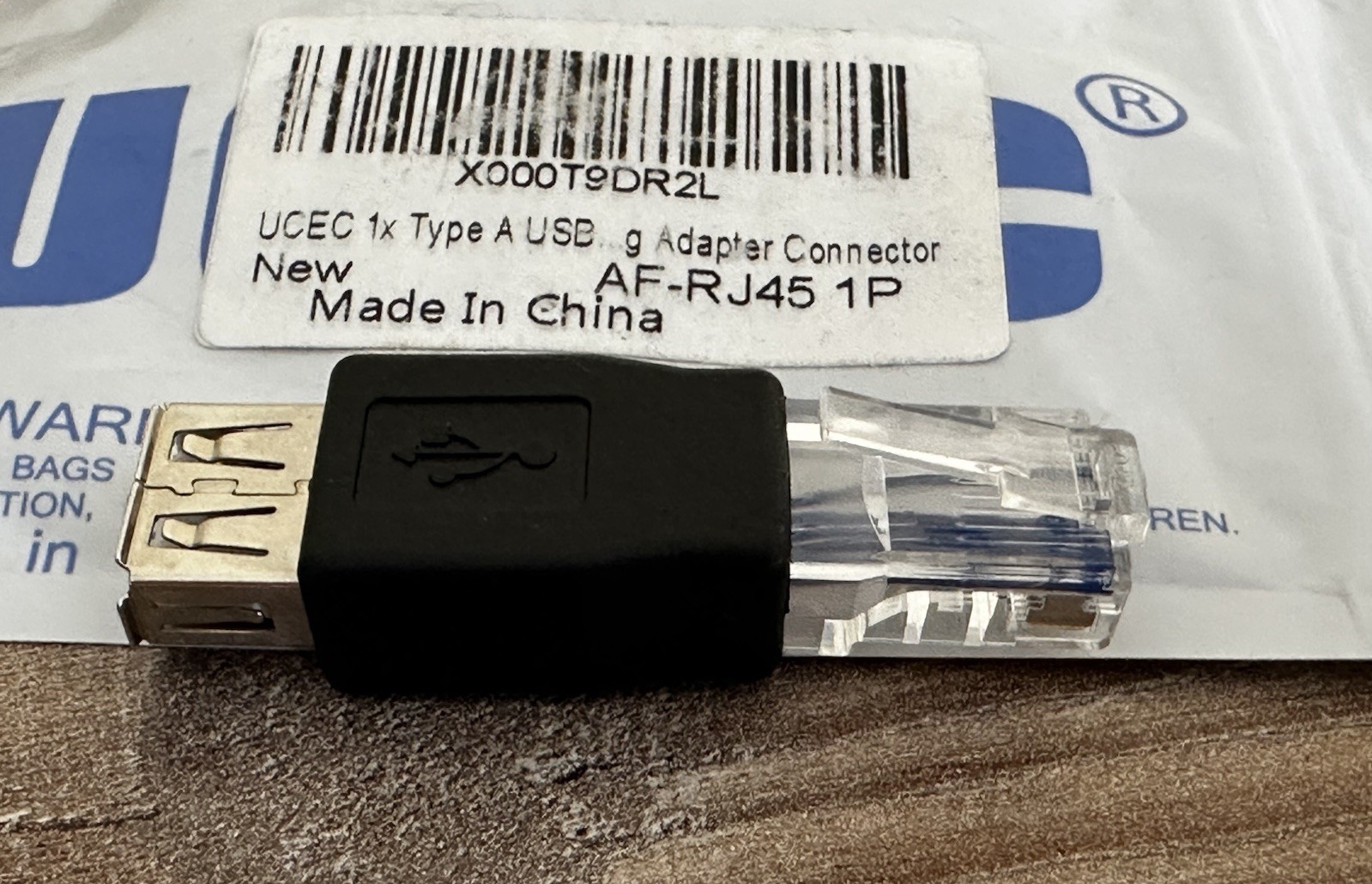 USB A Female to RJ-45 Male Adapter
