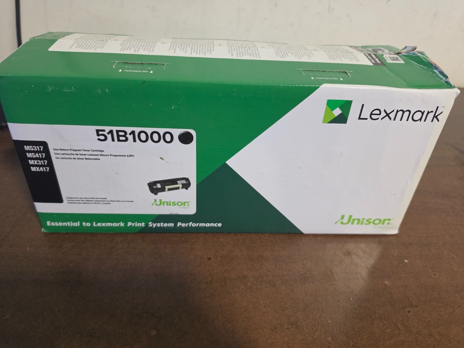 Lexmark 51B1000 Black Return Program Toner Cartridge - Brand New Factory Sealed
