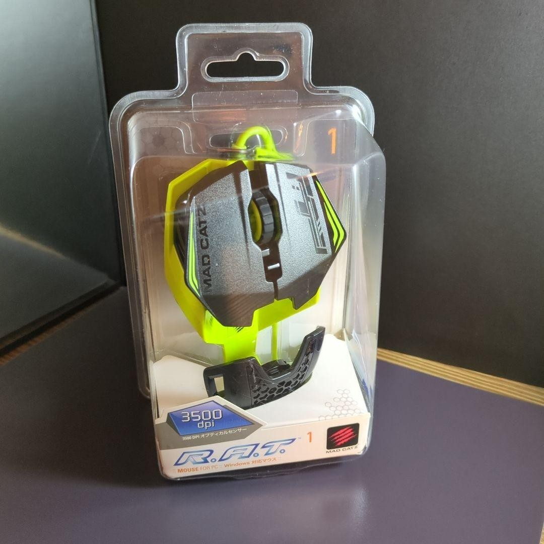 Mad Catz Gaming Mouse R.A.T. 1 Modular Design Black Neon Green Unopened