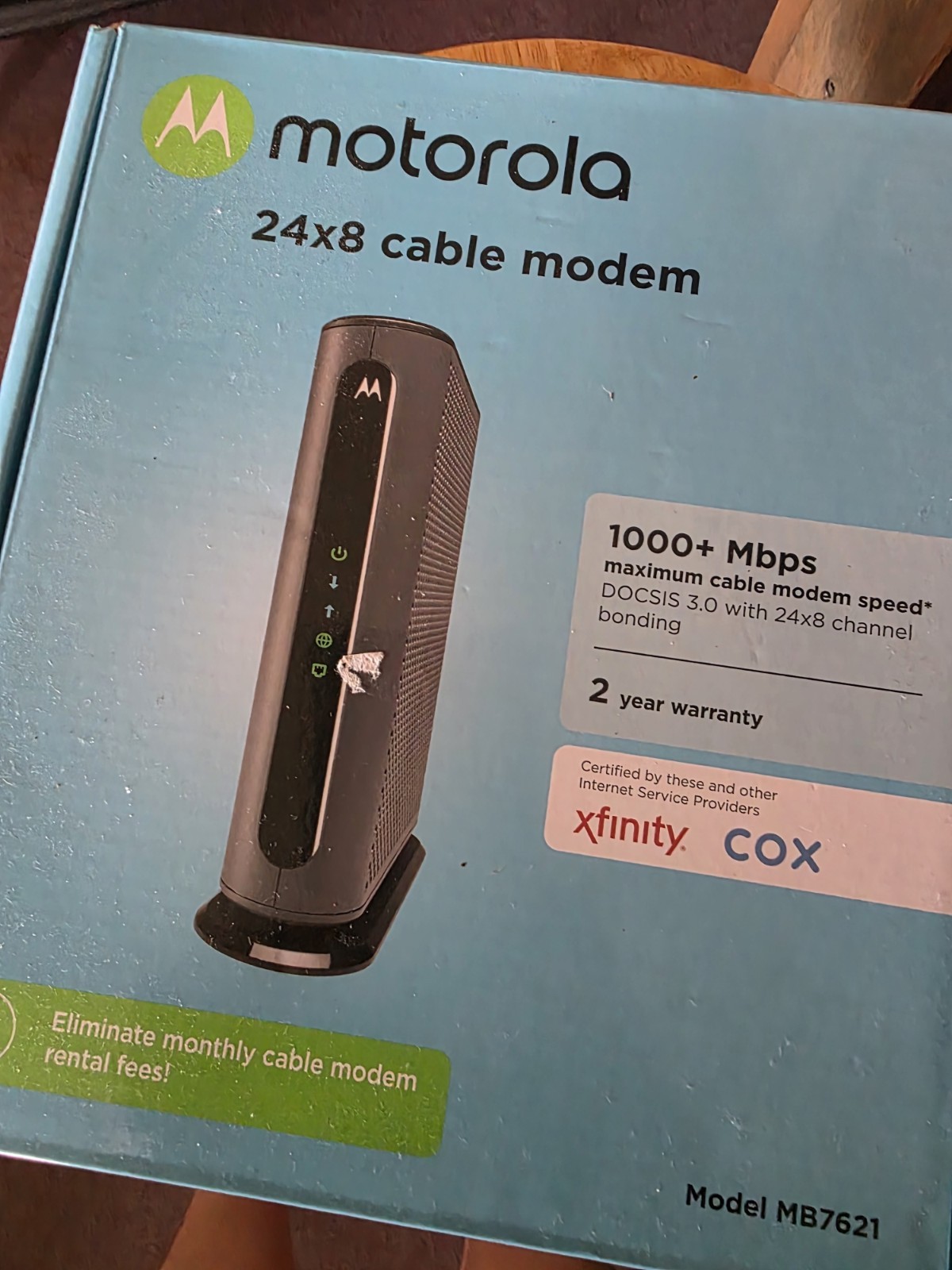 Motorola 24 X 8 Cable Modem  1000+ Mbps Never Used In Opened Box