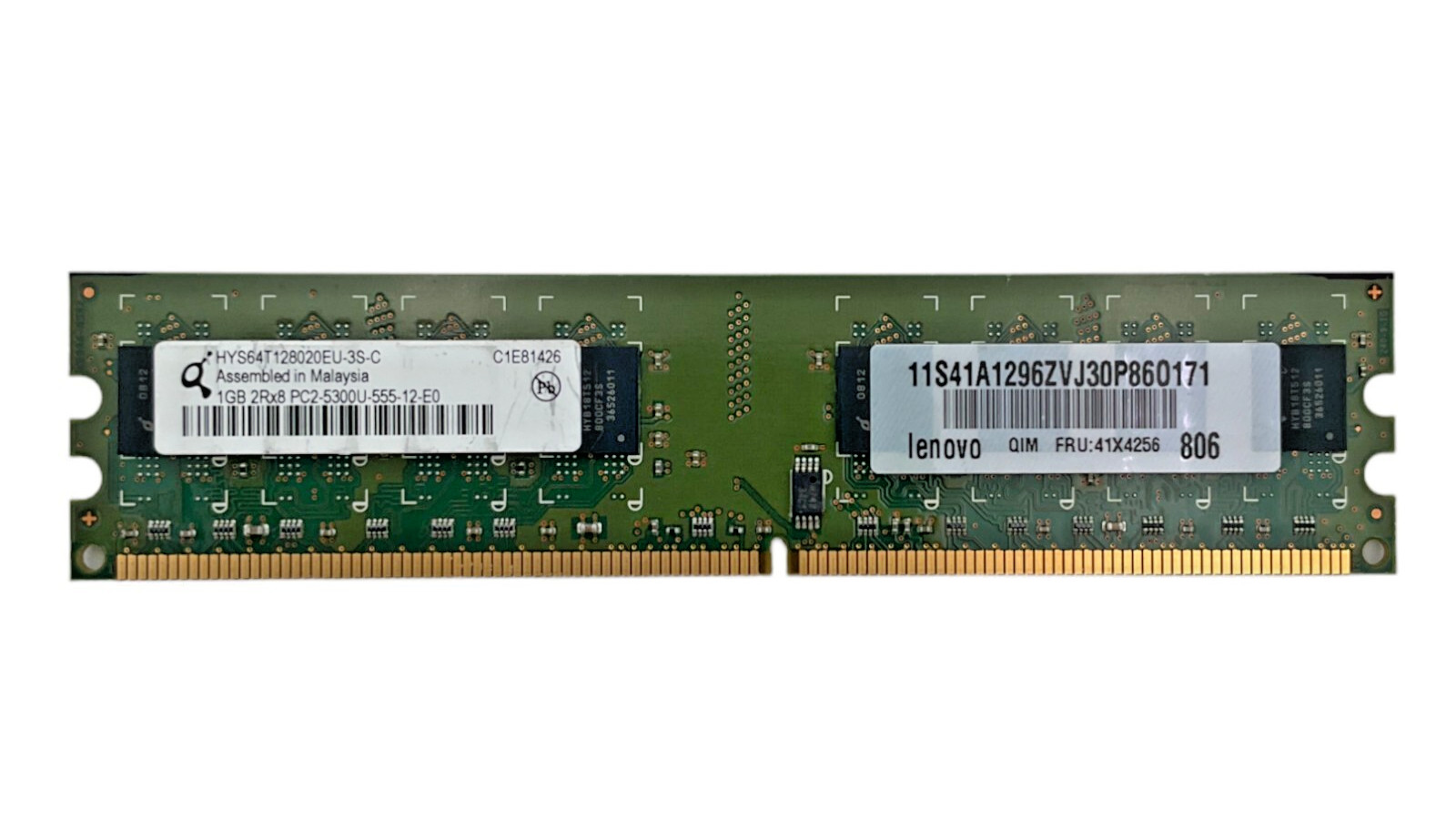 Qimonda HYS64T128020EU-3S-C 1GB DDR2 PC2-5300 667MHZ 240-Pin Desktop Memory RAM