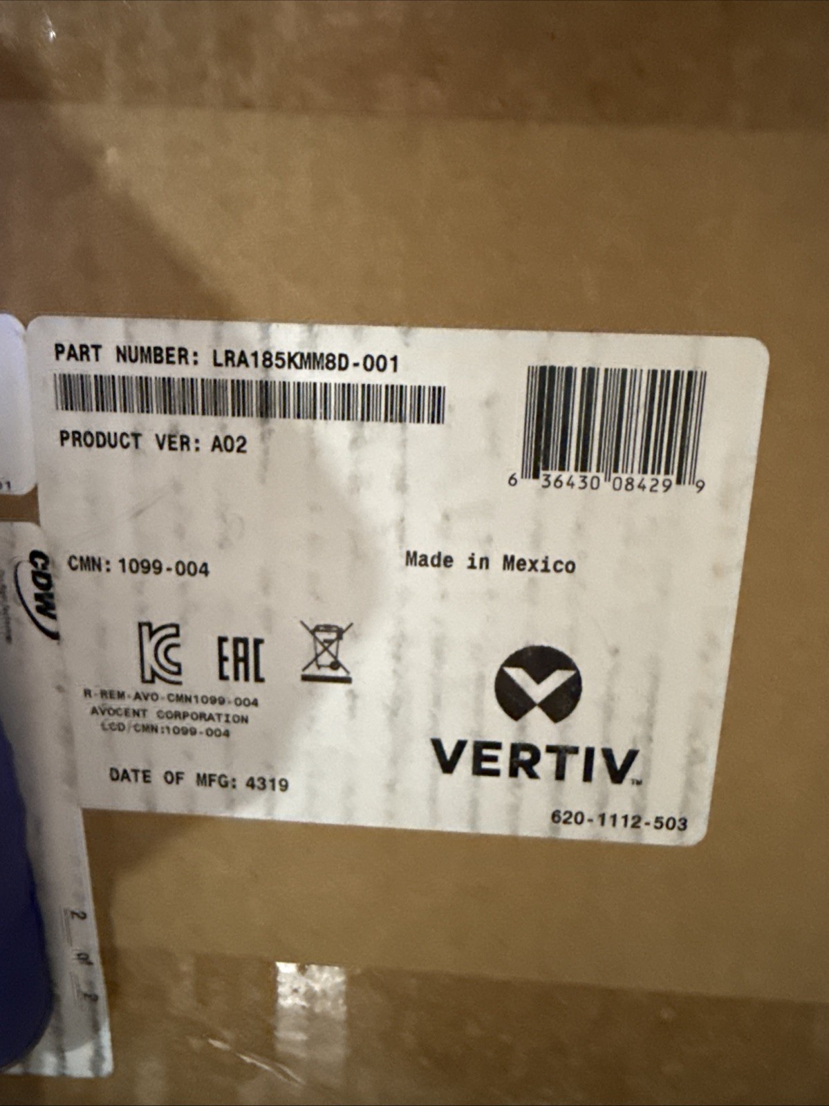 Vertiv Avocent lra185kmm8d-001 Brand New In Box 18.5” LED Console