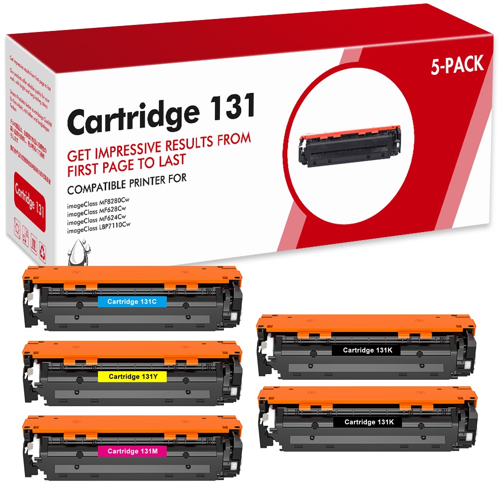 5PK CRG131 131 BYCM SET Laser Toner For Canon ImageCLASS MF8280Cw MF624Cw 628Cw