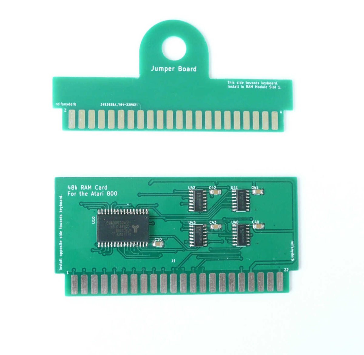 Atari 800 48k Memory Upgrade -- No soldering required
