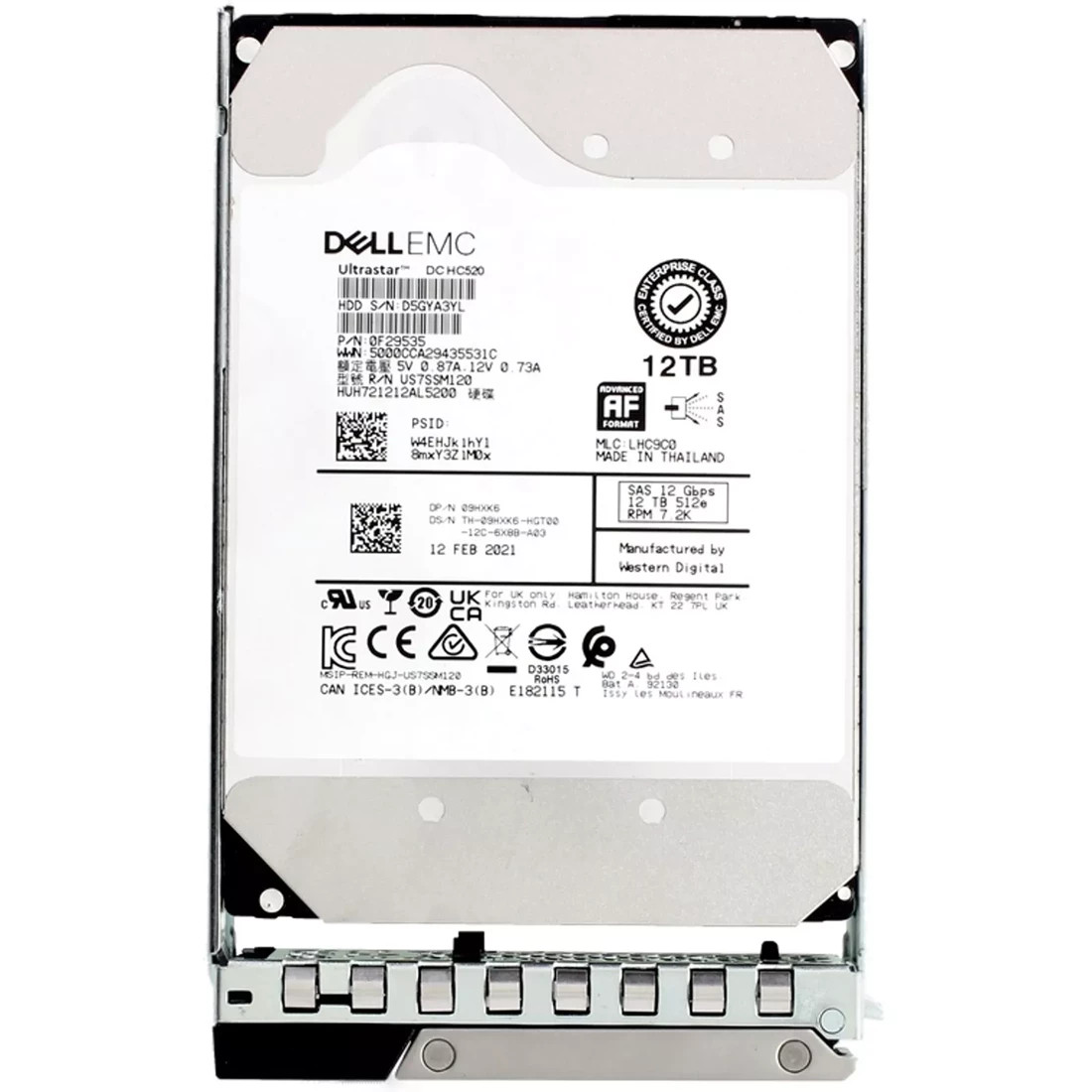 Dell 0F22903 6TB HGST 7K6000 7.2K SAS 12Gb/s 3.5" For Parts