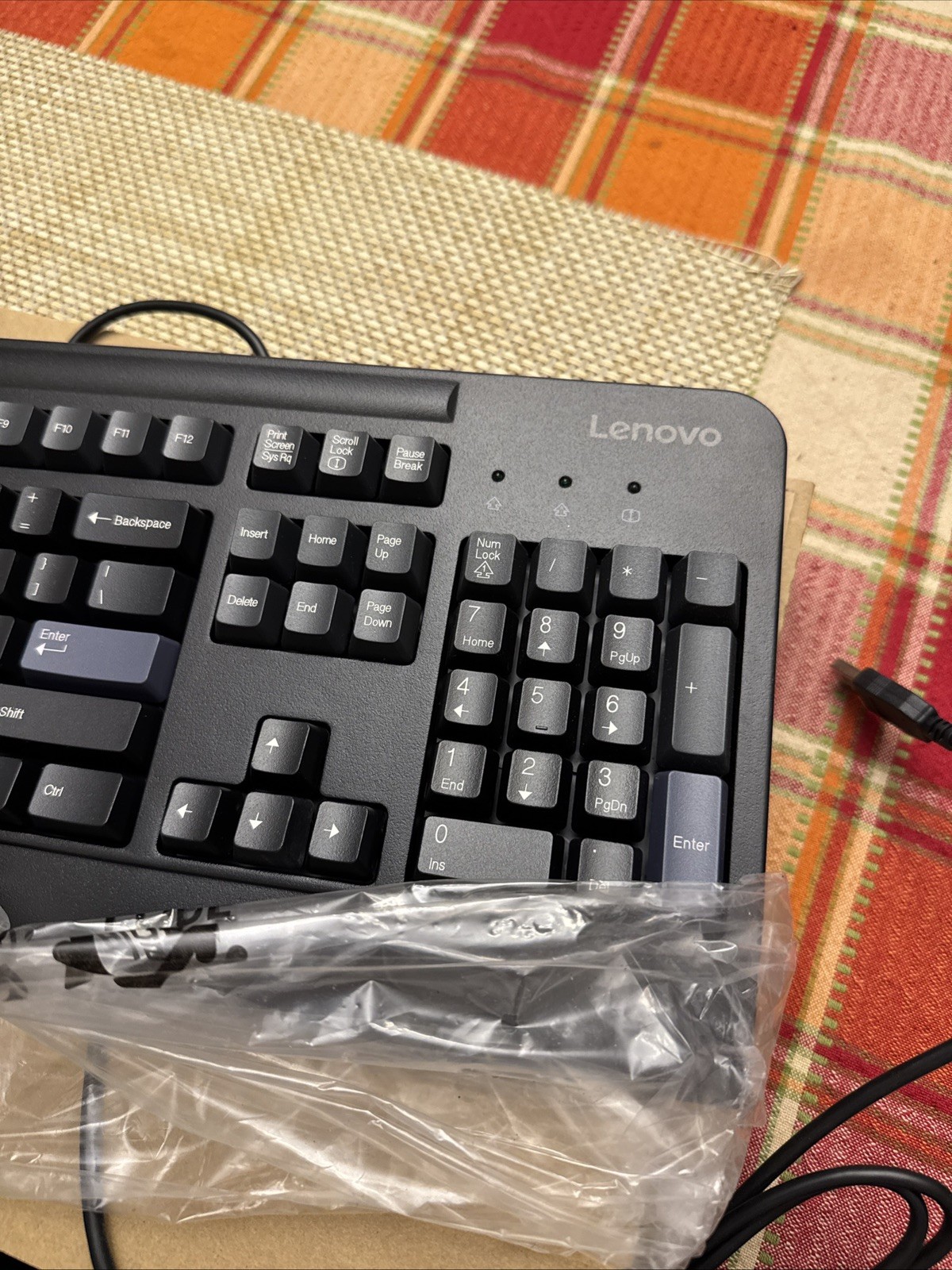 Lenovo SK-8825 (L) USB Wired Keyboard Black Full Size 03X8591 - USA - Brand New
