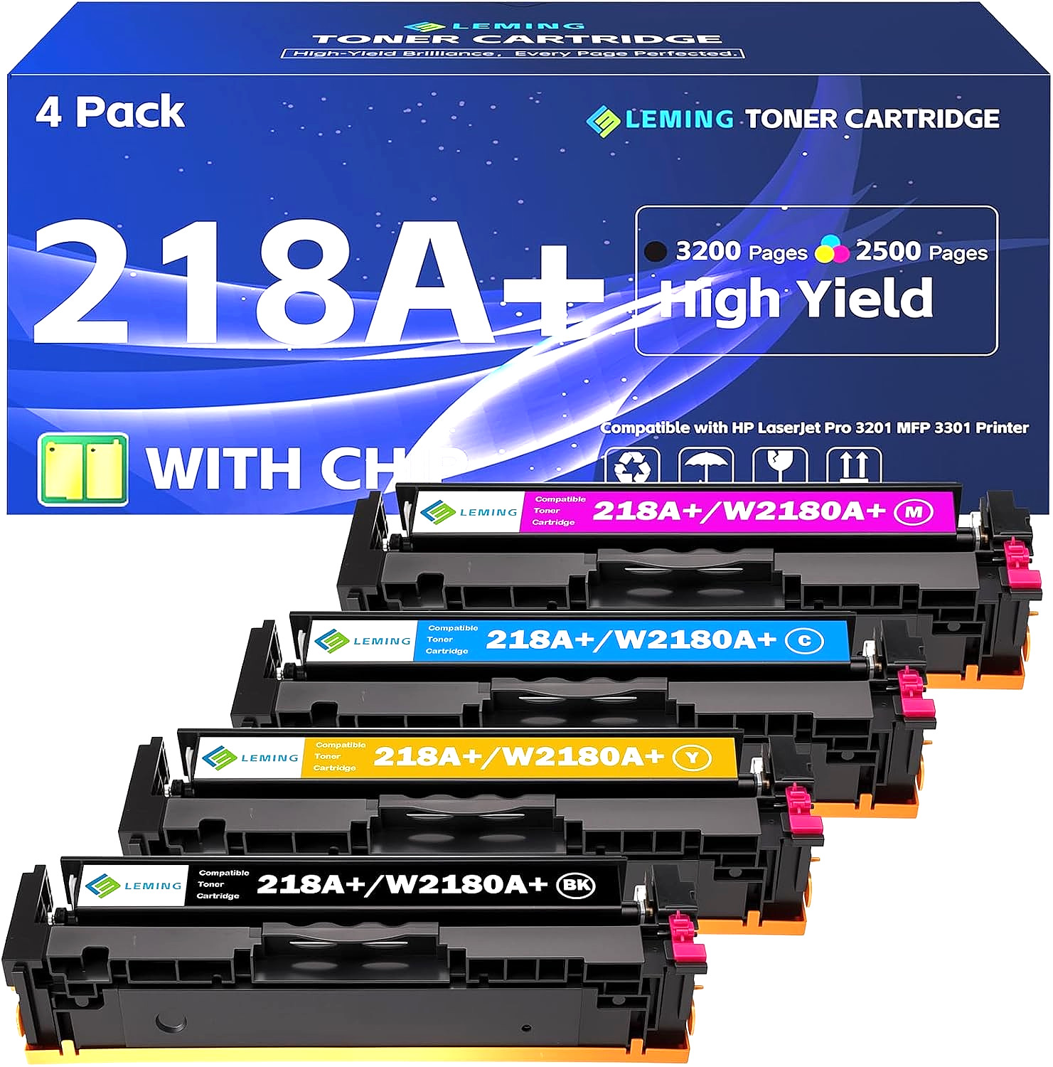 218A / 218X Toner Cartridge for HP Color LaserJet Pro 3201dw, 3301fdw & 3301sdw