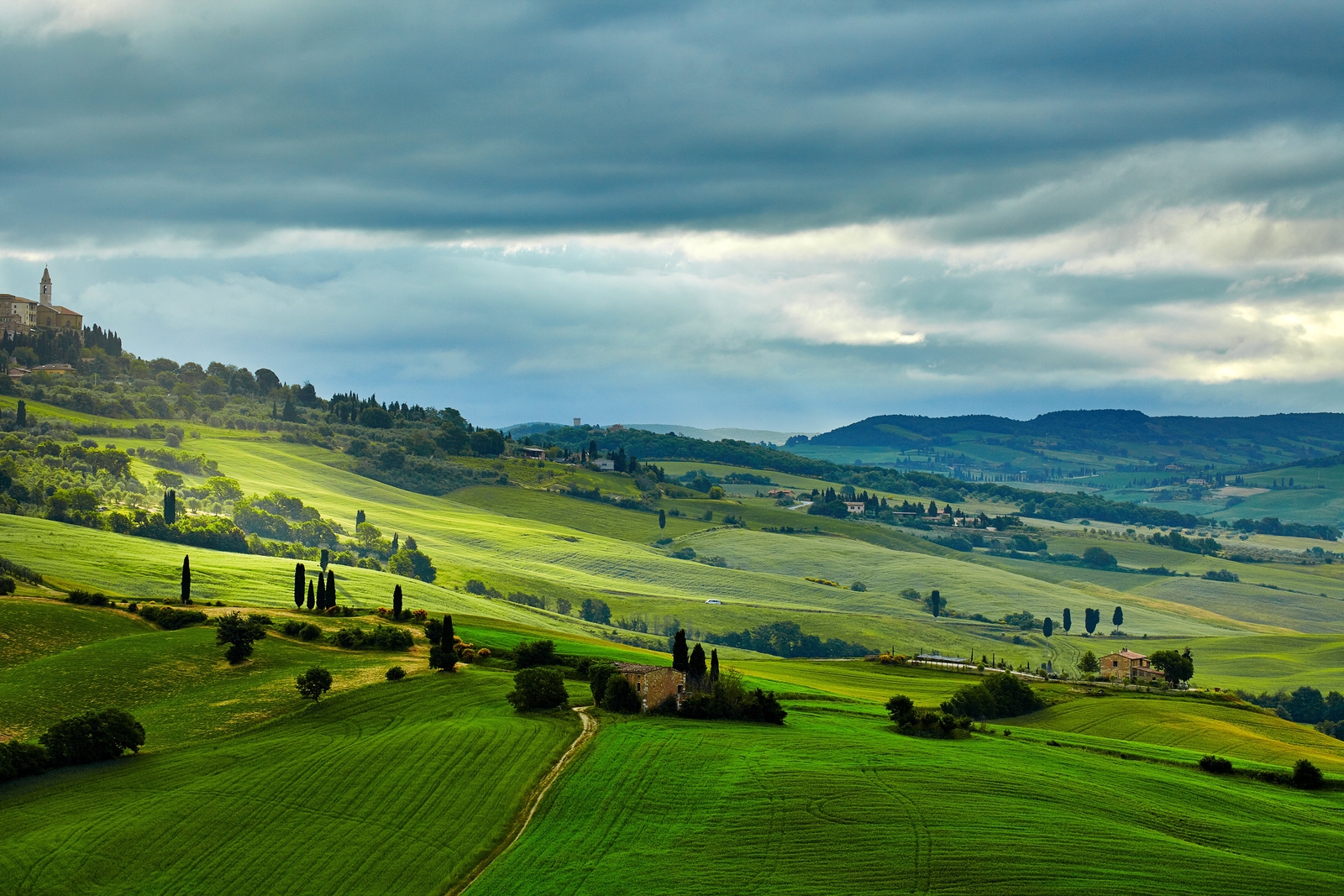 Landscape field italy outdoors hills idyllic nature Custom Gaming Mat Desk
