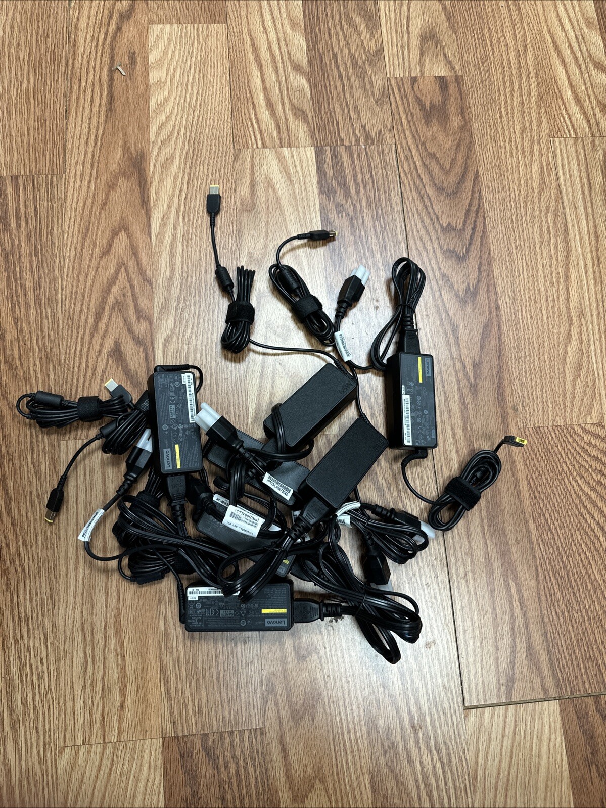Lot of 6x Genuine Lenovo Laptop 65W Charger Adapter Yellow Tip