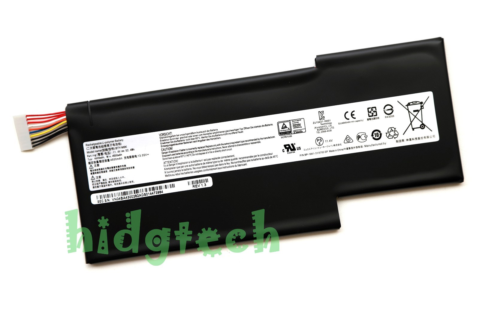 New Original BTY-M6K Battery for MSI GF63 8RC 8RD GF65 GF75 GS63VR GS73 MS-16K2