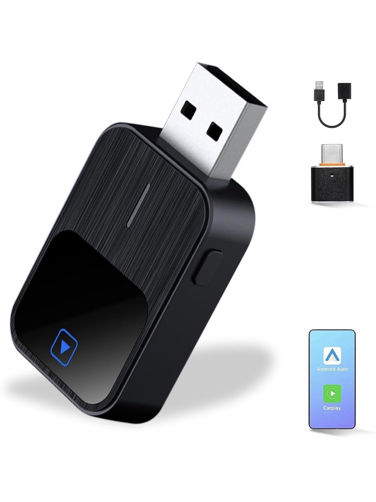  2-in-1 Wireless CarPlay/Android Car Adapter 2025 Upgrade Wired CarPlay to 