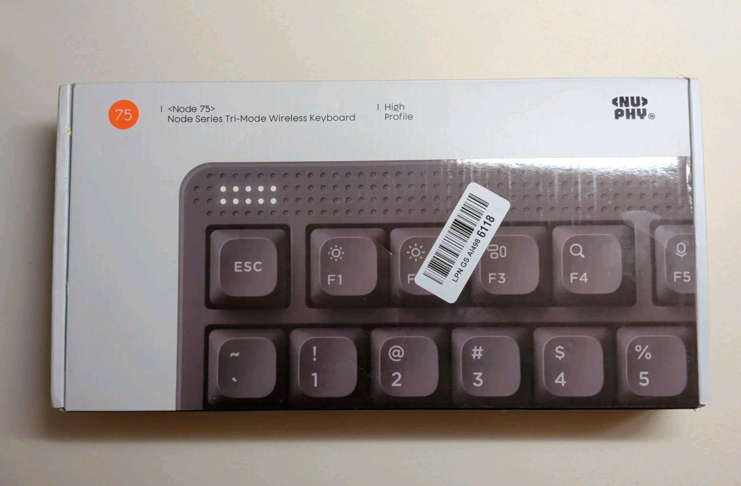 *No Dongle* NuPhy Node75 Mechanical Keyboard Tri-Mode Brown Max Switches, Grey