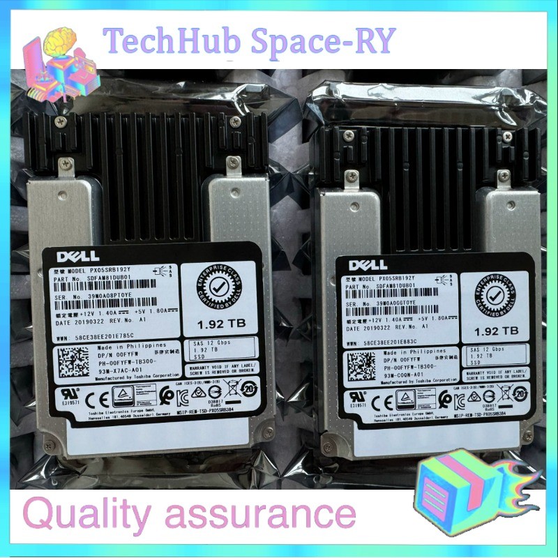 NEW 00FYFW 0FYFW DELL PX05SRB192Y 1.92TB 2.5" SAS 12G RI SSD Solid State Drive