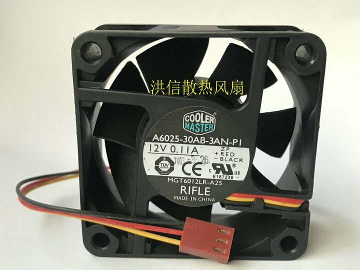 1 PCS COOLER MASTER Fan A6025-30AB-3AN-PI DC12V 0.11A 60*25MM 3 Pin