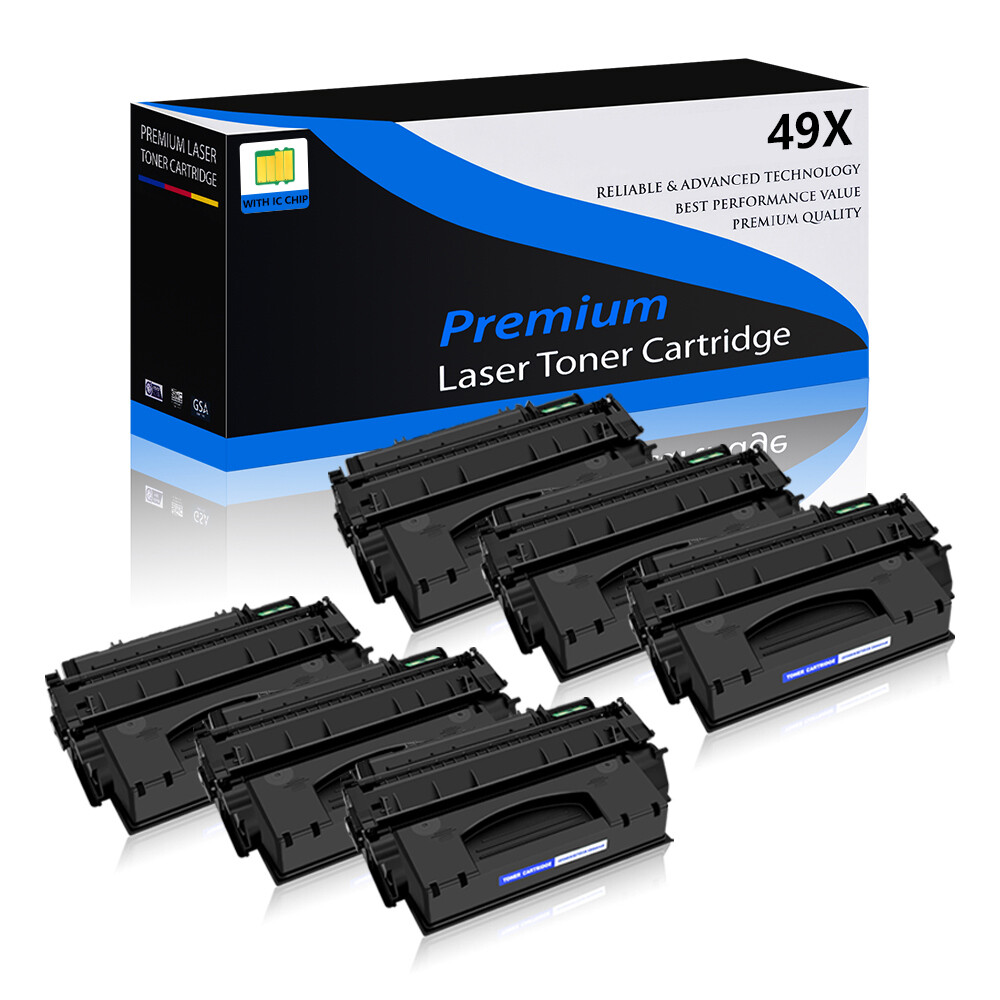 6PK Q5949X 49X Black High Yield Toner Cartridge Compatible for HP 1320 3390 3392
