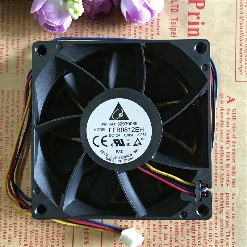 3pc For DELTA FFB0812EH 12V 0.8A 4Pin Fan 80x80x25mm PWM Server Cooing Fan