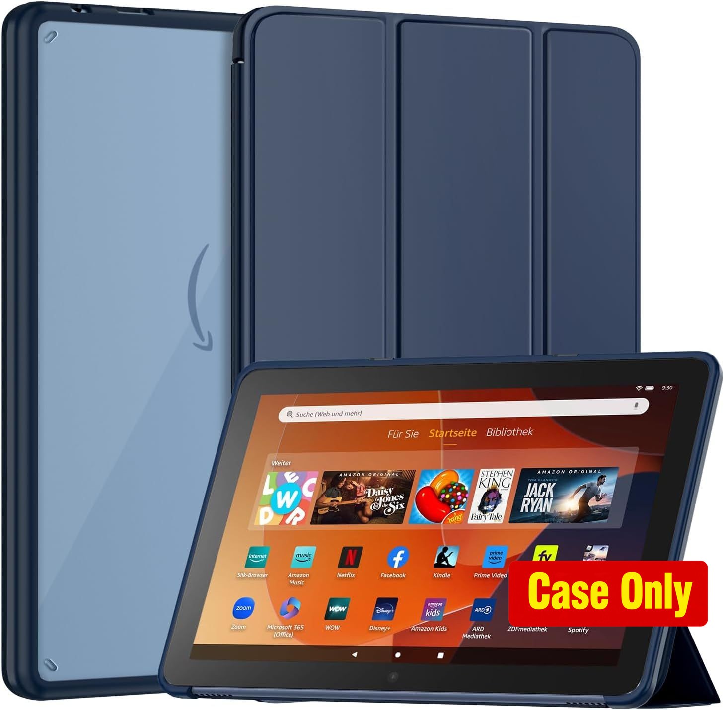 Trifold Stand Case for 2023 Fire HD 10 Tablet 13th Gen - Premium PU Leather