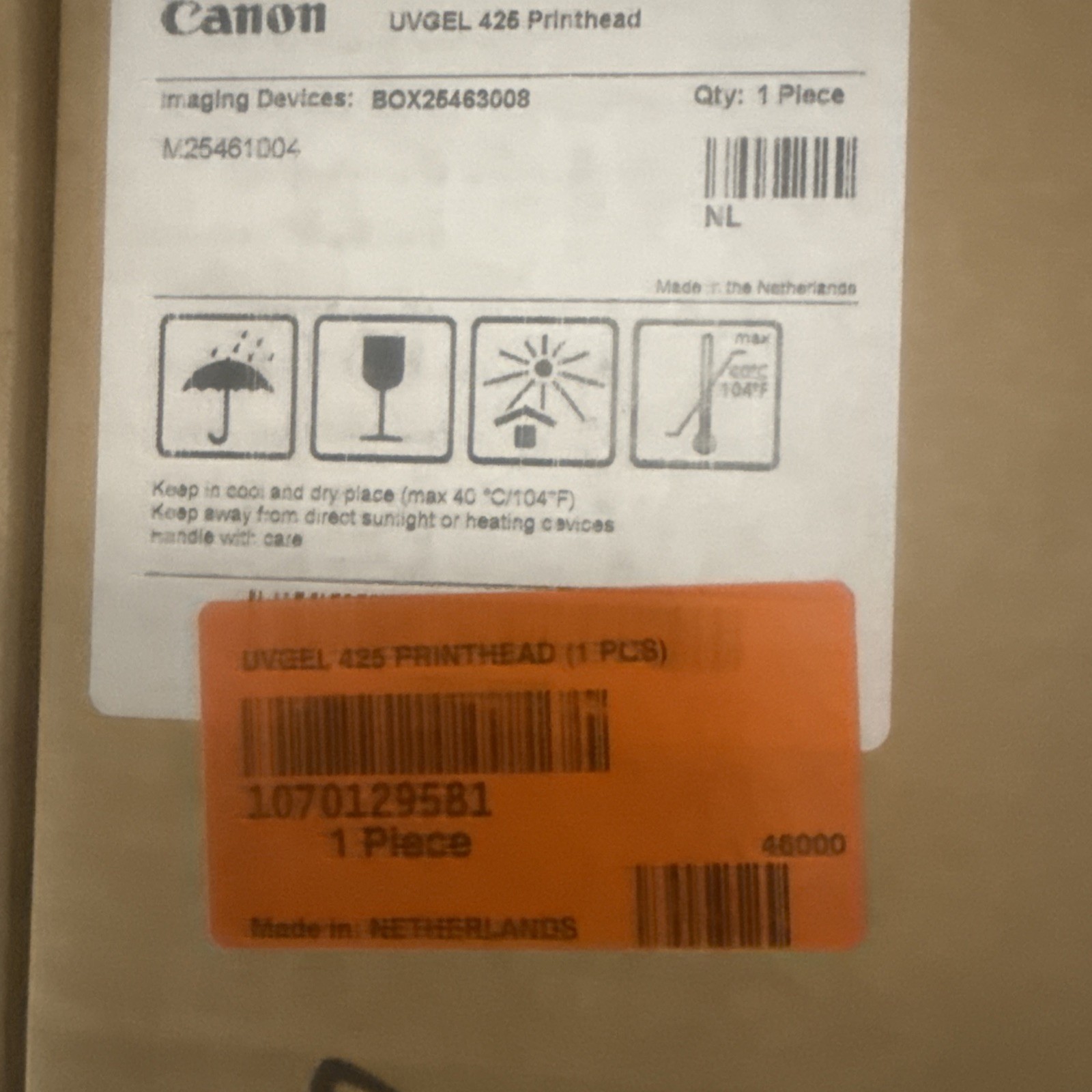 Pre owned GENUINE Canon UVGEL 425 Printhead  1070129581  Magenta (L4)