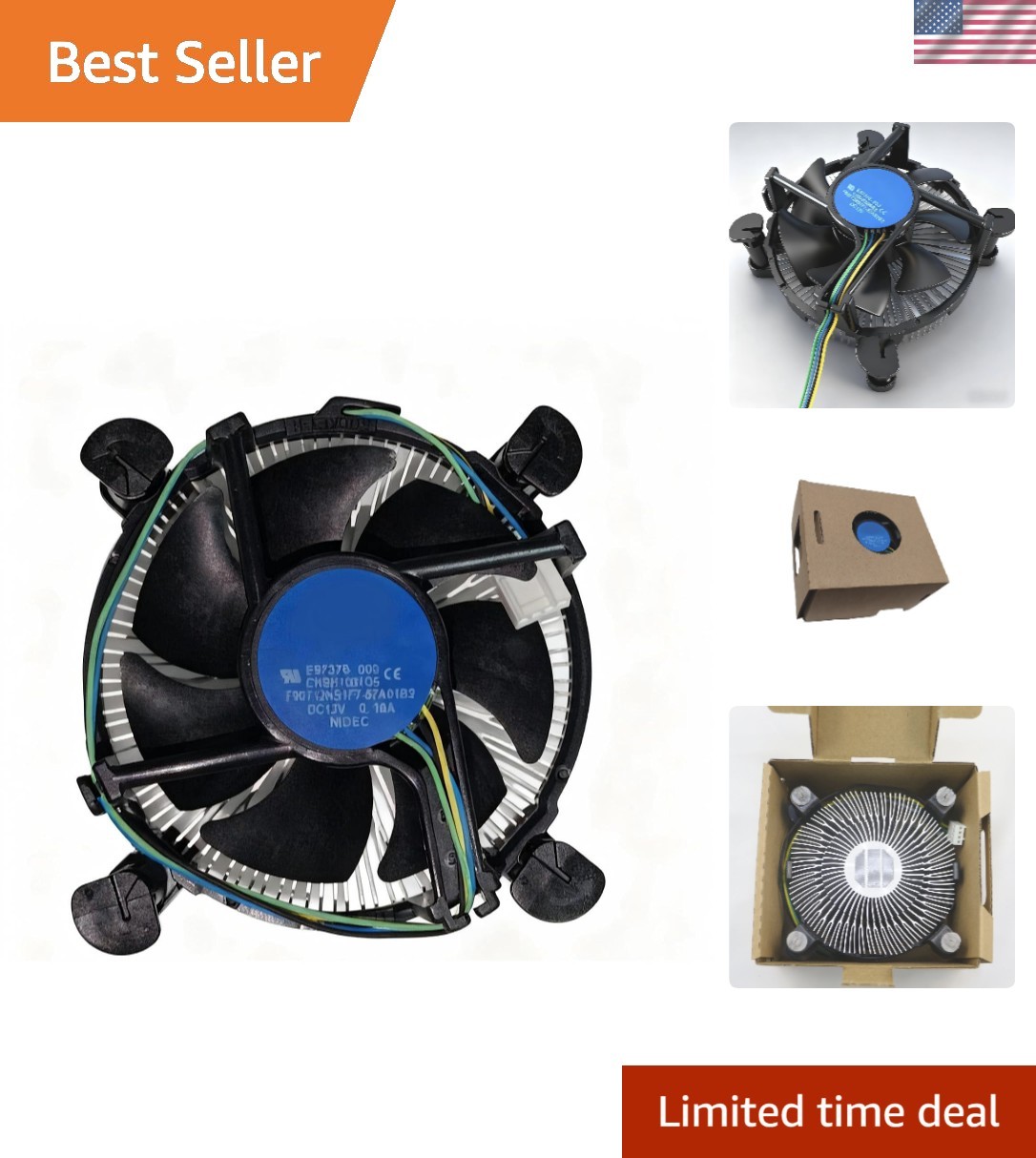 Efficient Intel CPU Cooler with Aluminum Heatsink - Low Noise & High Performance
